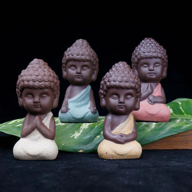 4pc/Set Cute Ceramic Mini Buddha Tea Pets-GRAB A BARGAIN!